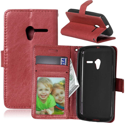 

Brown Style Classic Flip Cover with Stand Function and Credit Card Slot for Alcatel Pixi 3 4