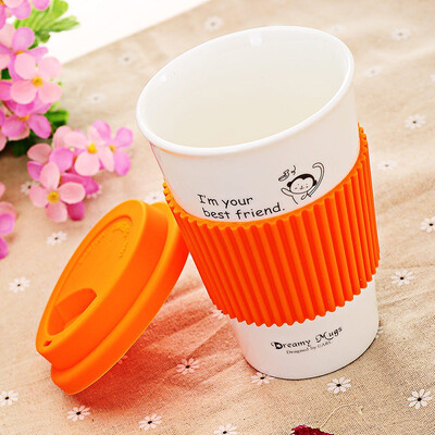 

Jingdong supermarket porcelain soul creative ceramic couple coffee mug with lid holding water cup yellow monkey