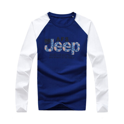 

Battlefield Jeep Long Sleeve T-Shirt Men Fashion Casual Slim Round Collar Print Men's T-Shirt 16057Z3002 Blue L