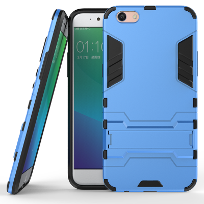 

Blue Slim Robot Armor Kickstand Shockproof Hard Rugged Rubber Back Case For OPPO R9s Plus