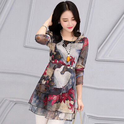 

Siberian woman 2017 spring new women's clothing color waist dress short temperament chiffon dress S71R0647A28M color M