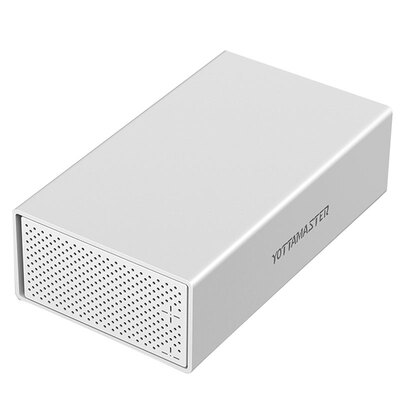 

YottaMaster PS200C3 35-inch Type-C HDD Enclosure SATA30 Serial Desktop Hard Disk Storage Cabinet Aluminum Double Disk Hard Disk Box Support 10TB Hard Disk Silver