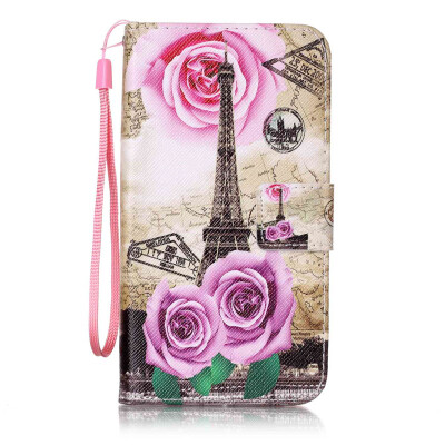 

Flower Tower Design PU Leather Flip Cover Wallet Card Holder Case for Samsung Galaxy Grand Prime/G530/G5306W