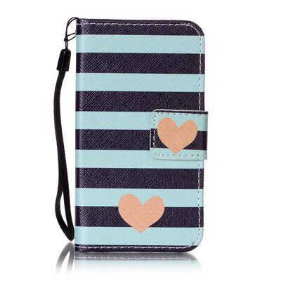 

Blue Stripes Дизайн PU кожа флип Обложка Кошелек для карты памяти чехол для Samsung Galaxy J1 Mini