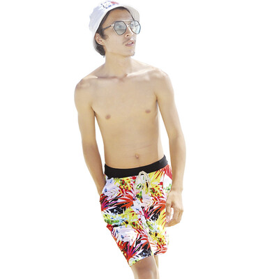 

QIHAI QIHAI beach pants men&39s swim trunks fashion handsome dry&wet dual-use comfortable soft five-point hot spring bathing suit 7827-3 blue color XL