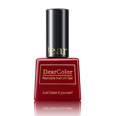 

DearColor black gold nail polish aunt red DC015 (health and environmental protection can be peelable tear light treatment of light on the nail polish