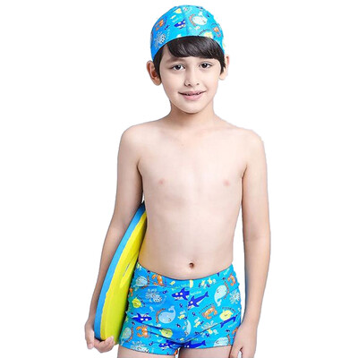 

Arctic cashmere children swimsuit boys flat angle swimsuits swimwear hat blue