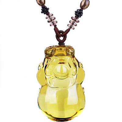 

Ciming Court fine yellow crystal brave pendant jewelry Pi Xiu pendant necklace men&women gifts to send identification certificate