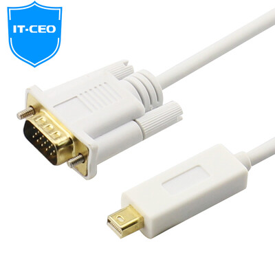 

IT-CEO Y1DP-VG Mini MINI DP для VGA-кабеля для передачи данных Mini Displayport для VGA-кабеля Поддержка интерфейса Apple Lightning 1,8 метра белого цвета