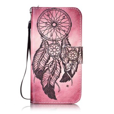 

Maroon Wind Chimes Design PU Leather Flip Cover Wallet Card Holder Case for Samsung Galaxy ON 5/G5500