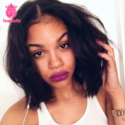 

Female Star Hair 7A Grade Peruvian Virgin Short Human Hair Bob Wigs For Black Women 130 Densoty Lace Front Wigs With Baby Hair