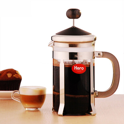 

Hero coffee pot household glass method pressure pot glass tea machine French filter pot pressure filter cup C202