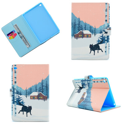 

Snow wolf Style Classic Flip Cover with Stand Function and Credit Card Slot for Apple iPad Mini 4