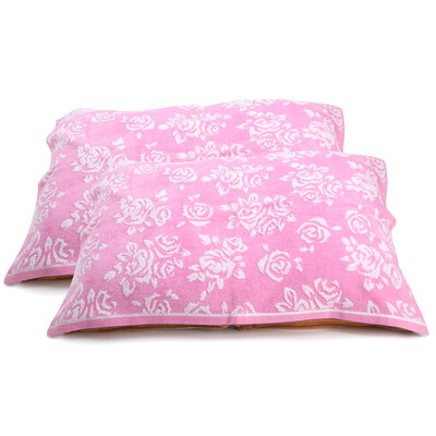 

Yaguang towel home textiles cotton yarn-dyed jacquard red powder beauty pillow towel two pieces of pink 50 76cm 140g