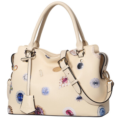 

Gold fox (FOXER) handbags shoulder bag female printed leather leather ladies fashion package female models 998032F1D rice white