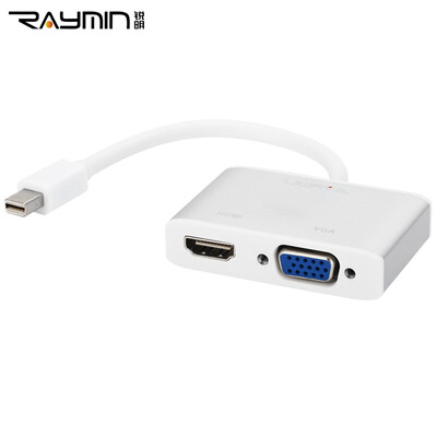 

Rui Ming RM275SR Apple Mini DP to VGA HDMI Combo Converter Lightning Interface Mini Mini Displayport Adapter Aluminum Alloy Silver