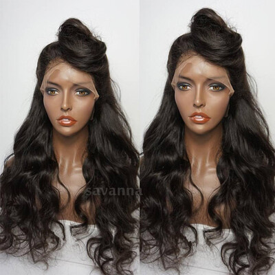 

8A Brazilian Virgin Hair Lace Front Wig Body Wave Full Lace Human Hair Wigs For Black Women 130 Density Natural Color Hair Wig