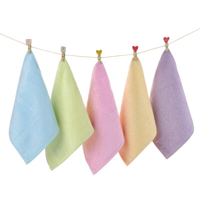 

Bamboo brocade towel home textile bamboo fiber soft color infant children saliva towel small square 5 loaded random color 15g Article 15 × 15cm