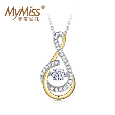 

Mymiss Mosaic Swarovski Zircon 120 Faceted Silver Necklace Female Lockbone Chain Short Warming