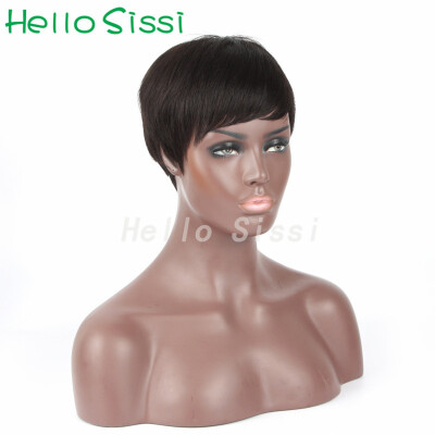 

Cheap Human Hair Wigs For Black Women Short Pixie Cut Brazilian Hair Wigs Glueless Full Lace Wigs With Bangs Human Hair wigs