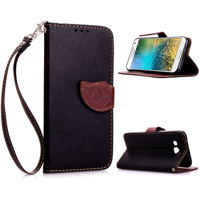 

Black Design PU Leather Flip Cover Wallet Card Holder Case for Samsung Galaxy E7/E7000