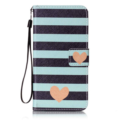 

Blue Stripes Design PU Leather Flip Cover Wallet Card Holder Case for Samsung Galaxy J7（2016）/J7109