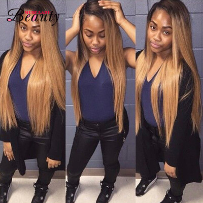 

8a Grade Ombre Hair Extensions Peruvian Virgin Hair Straight 4 Bundles Ombre Color 1b/27 Blonde Ombre Hair Straight Hair Weave