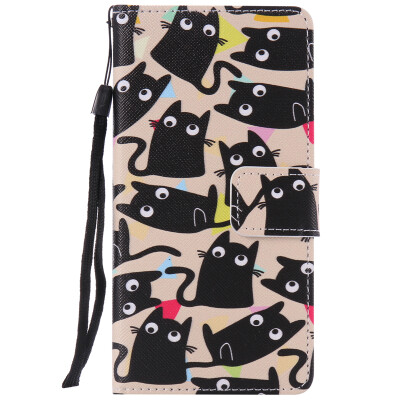 

Cute Kitten Design PU Leather Flip Cover Wallet Card Holder Case for SONY M2