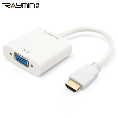 

Rui Ming RM215WH HDMI to VGA HD Converter with Audio Adapter Computer Case Connection TV Projector Display Line White