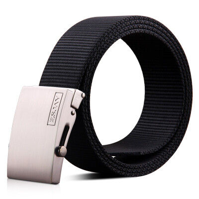 

Tactical Birds ZSJAY Belt Men's Automatic Buckle Canvas Belt Men's Youth Smoothing Buckle Student's Roller Trousers Tide ZS-G6 Black 115