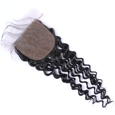 

Favor Hair Curly Silk Top Lace Closure With Baby Hair 4x4 inch Human Hair Closure For Black Women