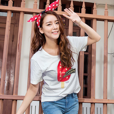 

Semir T-shirt short-sleeved T-shirt female summer beauty collar shirt straight straight cotton powder base 19216000908 bleach M
