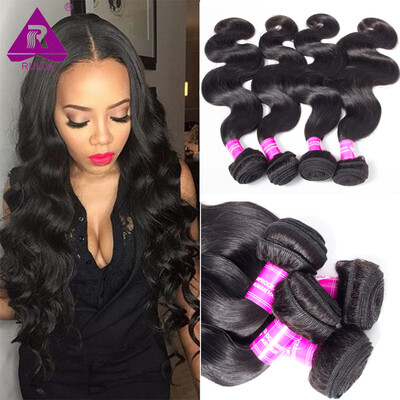 

8A 4 Bundles Brazilian Body Wave 100g/pcs Human Hair Natural Color #1b Brazilian Hair, Unprocessed Brazilian Virgin Hair Body Wave