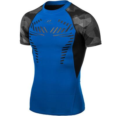 

PRO Прикоснитесь мужским профессиональное фитнес-тренировка трико работает быстросохнущим дышащее тело скульптура футболка 245 892 черных / черный 900/050 XXXL