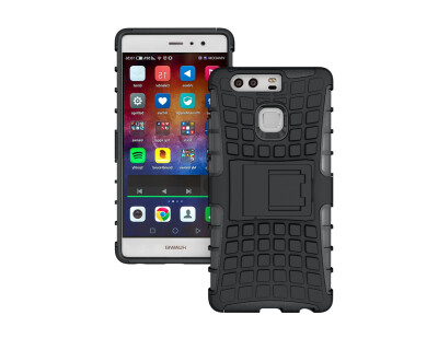 

Huawei P9 CaseGangxun Heavy Duty Armor Dual Layer Rugged Hybrid Hard Shockproof Case with Kickstand for Huawei P9 Cover (black)