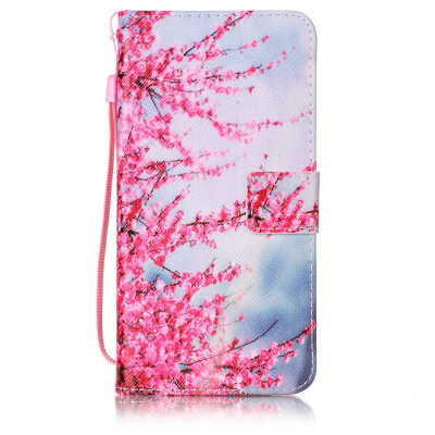 

Plum Blossom Design PU Leather Flip Cover Wallet Card Holder Case for Huawei Y6 II