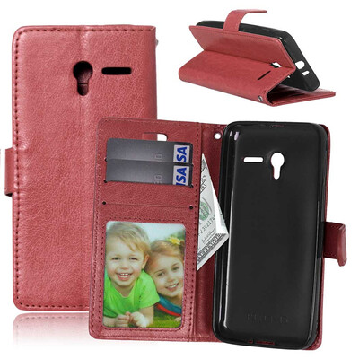 

Brown Style Classic Flip Cover with Stand Function and Credit Card Slot for Alcatel Pixi 3 4.5