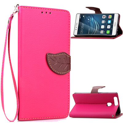 

Pink Design PU Leather Flip Cover Wallet Card Holder Case for Huawei P9