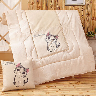 

Jiuzhou deer pillow was home linen style multi-functional dual-use cushions nap quilt summer cool quilt dual-use sofa car cushions were squinted owl 110 * 150cm