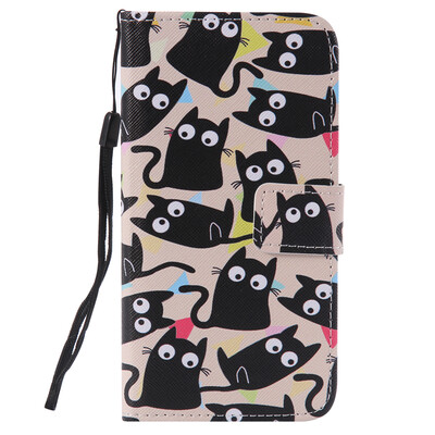 

Cute Kitten Design PU Leather Flip Cover Wallet Card Holder Case for LG K10