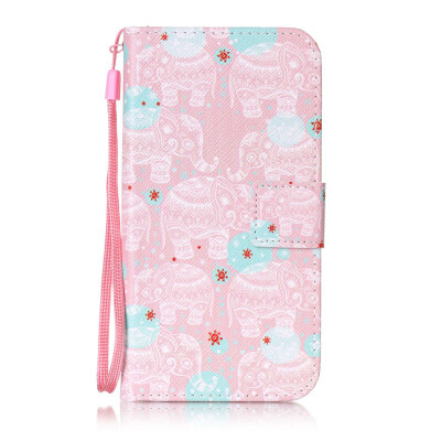 

Pink Elephant Design PU Leather Flip Cover Wallet Card Holder Case for Lenovo K5/K900