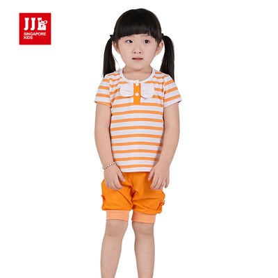 

JJLKIDS Partner Club children's clothing girls baby children's leisure sports suit PXZ5058 orange 100