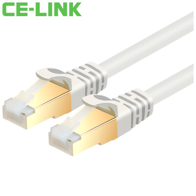 

CE-LINK CAT7 cable 2m pure copper gold-plated seven double shielded high-speed SSTP network jumper with copper shell network computer router network cable Bayi A1532