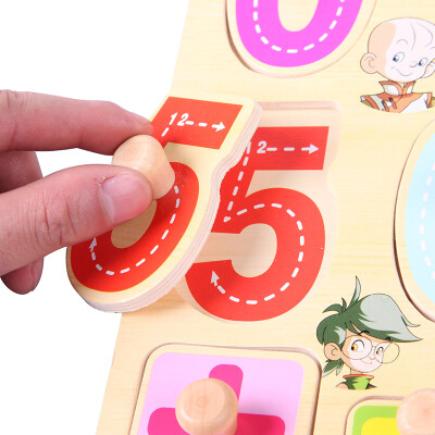 

Dan Ni Qi Te (Dan Ni Qi Te) Numbers + Letters Early Teacher Handle Board Puzzle Two-piece Wooden Children's Toys Digital Alphabet Cognition Baby 1-3 Year-old Educational Toys Common Knowledge Recognized Imposition CDN-8018