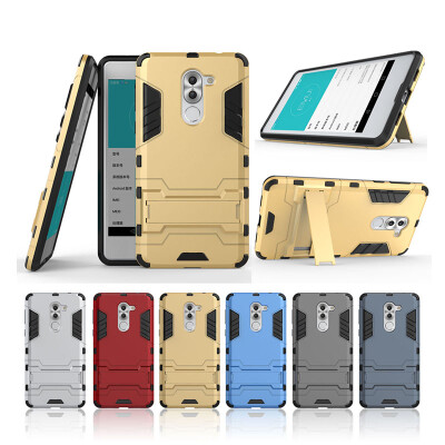 

Gold Slim Robot Armor Kickstand Shockproof Hard Rugged Rubber Back Case For HUAWEI Honor 6X