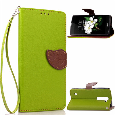 

Green Design PU Leather Flip Cover Wallet Card Holder Case for LG K7
