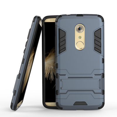 

Dark blue Slim Robot Armor Kickstand Shockproof Hard Rugged Rubber Back Case For ZTE AXON 7