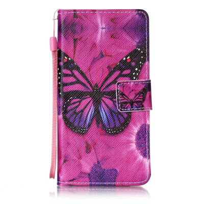 

Black Butterfly Design PU Leather Flip Cover Wallet Card Holder Case for Lenovo A6000