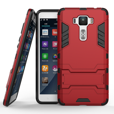 

Красный Slim Robot Armor Kickstand Ударопрочный жесткий корпус из прочной резины для ASUS ZenFone 3 Deluxe ZS550KL