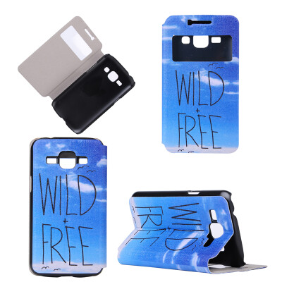 

Wild Free Design PU Leather Flip Cover Wallet Card Holder Case for Samsung Galaxy J1